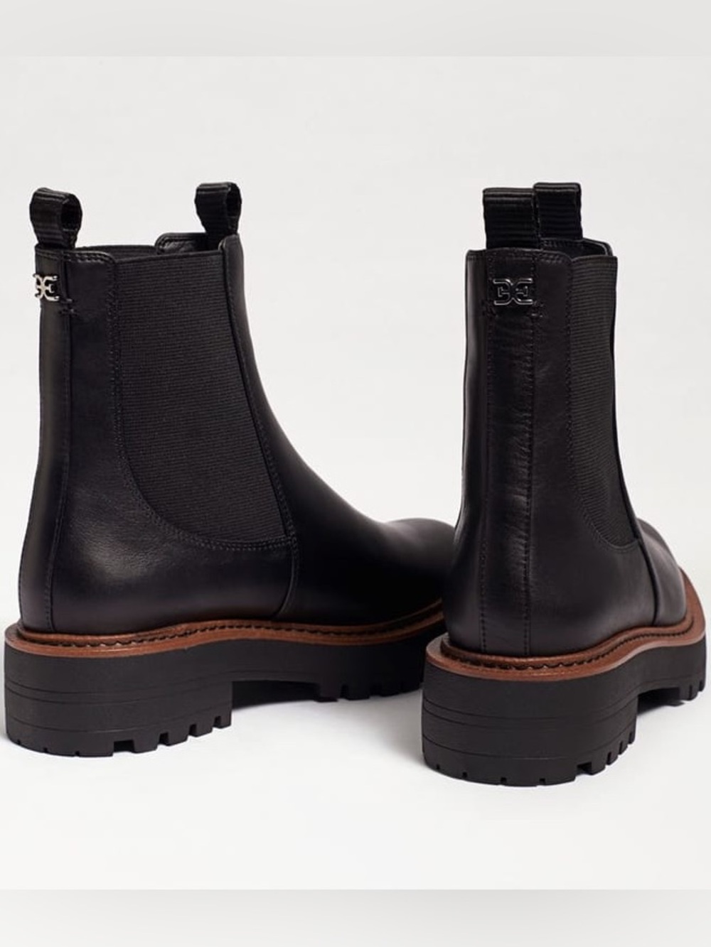 ♥️♥️ Sam Edelman Laguna Waterproof Lug Sole Chelsea Boot - Black Leather 7M - Picture 10 of 12